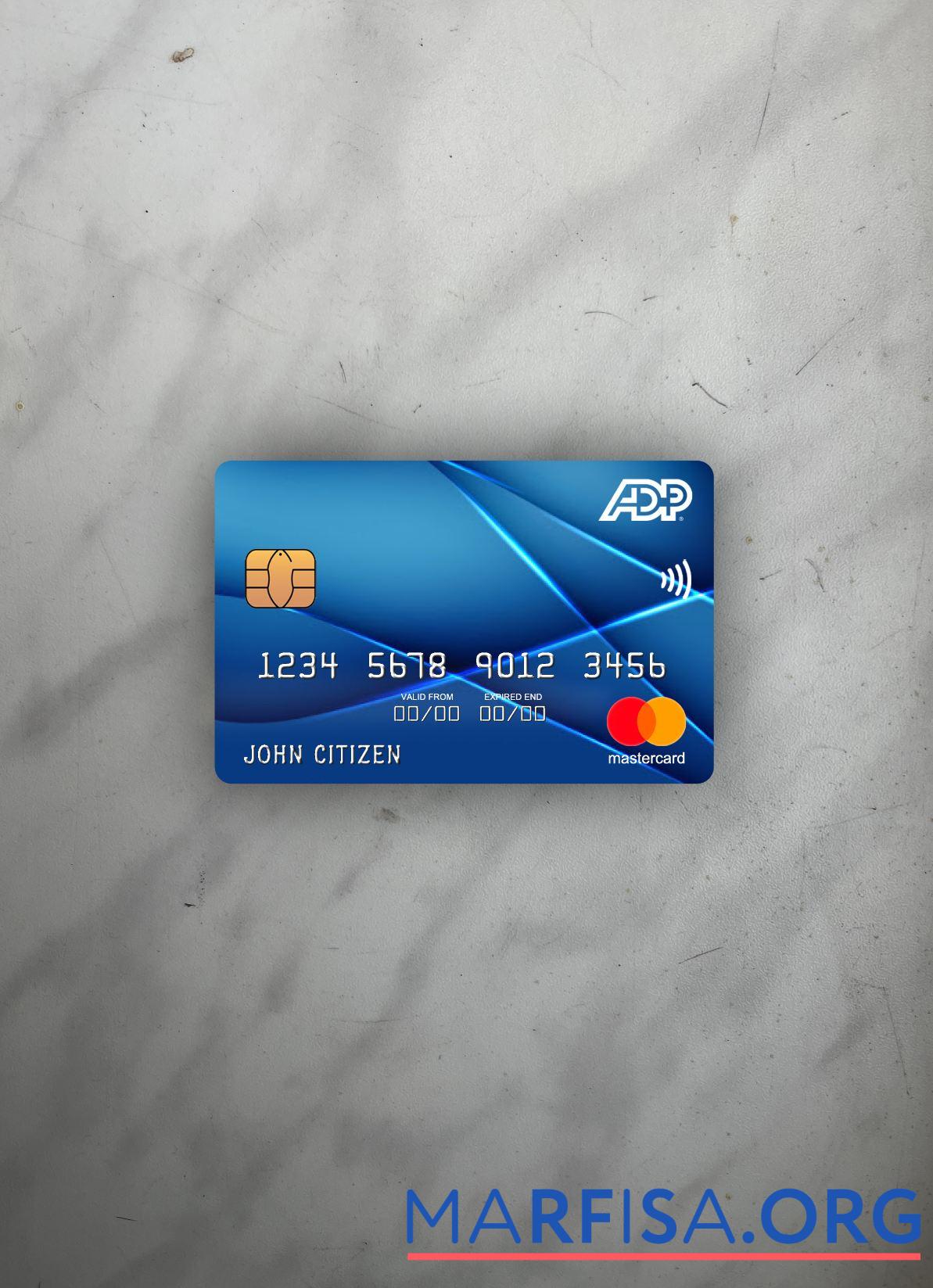 Blank USA ADP Earnings bank mastercard photolook front sample